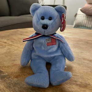 5/$20 Ty "America" Beanie Baby September 11, 2001 Commemorative Bear-Pre-Owned